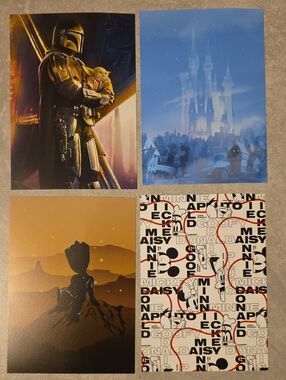 Disney Blue, Gold, Black & Brown Character Art Print Collection